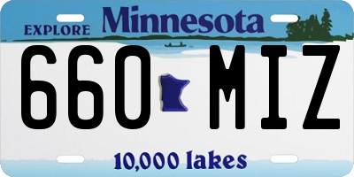 MN license plate 660MIZ