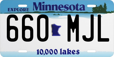 MN license plate 660MJL
