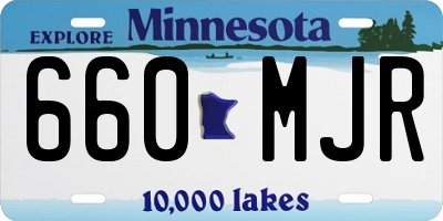 MN license plate 660MJR