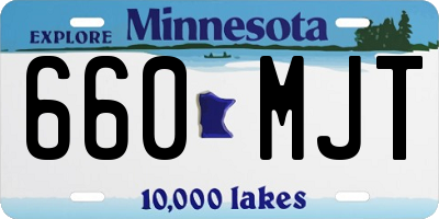 MN license plate 660MJT