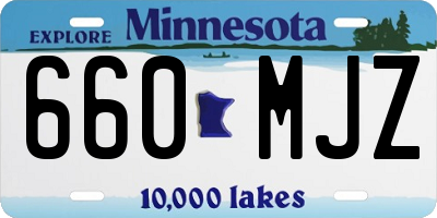 MN license plate 660MJZ