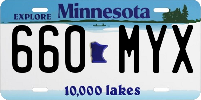 MN license plate 660MYX