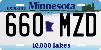 MN license plate 660MZD