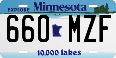 MN license plate 660MZF