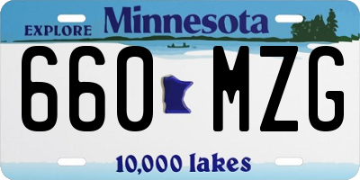 MN license plate 660MZG
