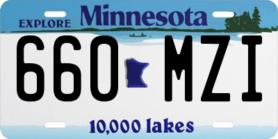 MN license plate 660MZI
