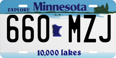 MN license plate 660MZJ