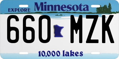 MN license plate 660MZK