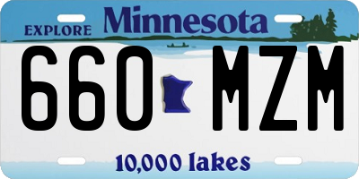 MN license plate 660MZM