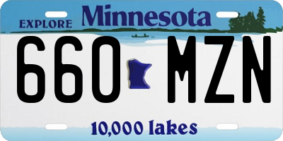 MN license plate 660MZN
