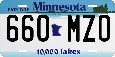 MN license plate 660MZO