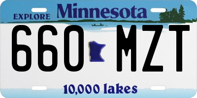 MN license plate 660MZT
