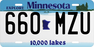 MN license plate 660MZU