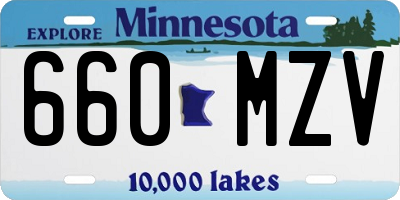 MN license plate 660MZV