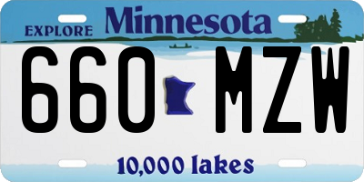 MN license plate 660MZW