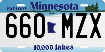 MN license plate 660MZX
