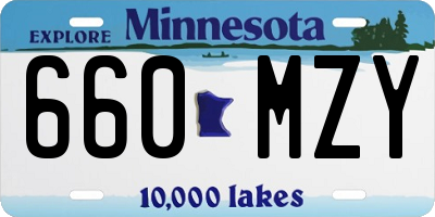 MN license plate 660MZY