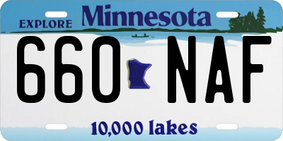 MN license plate 660NAF