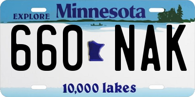 MN license plate 660NAK