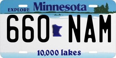 MN license plate 660NAM