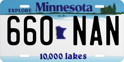 MN license plate 660NAN