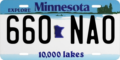 MN license plate 660NAO