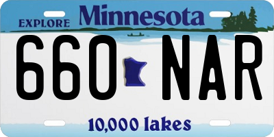 MN license plate 660NAR