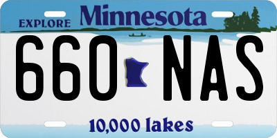 MN license plate 660NAS