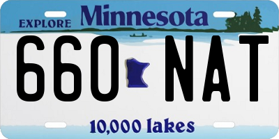 MN license plate 660NAT