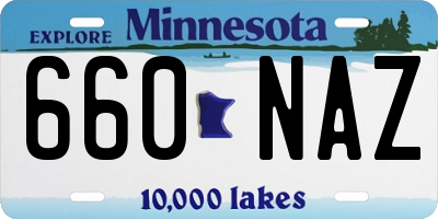MN license plate 660NAZ