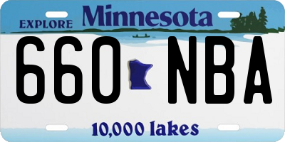 MN license plate 660NBA