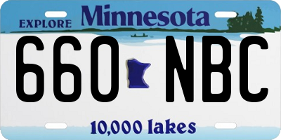 MN license plate 660NBC