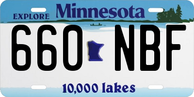MN license plate 660NBF