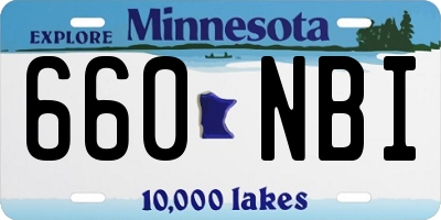 MN license plate 660NBI