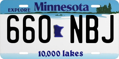 MN license plate 660NBJ