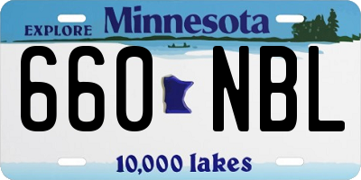 MN license plate 660NBL