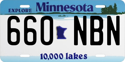 MN license plate 660NBN
