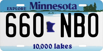 MN license plate 660NBO