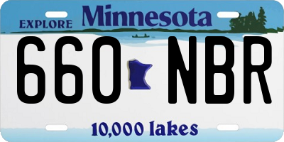 MN license plate 660NBR