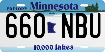 MN license plate 660NBU