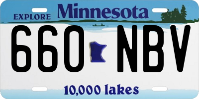 MN license plate 660NBV