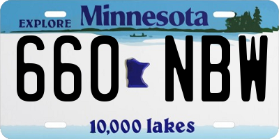 MN license plate 660NBW