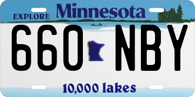 MN license plate 660NBY