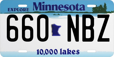 MN license plate 660NBZ