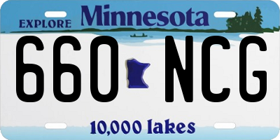 MN license plate 660NCG