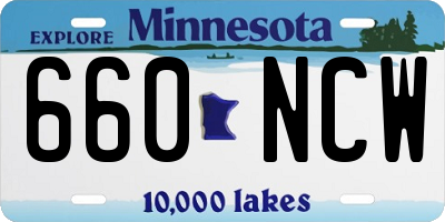 MN license plate 660NCW
