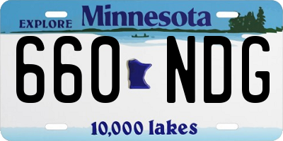 MN license plate 660NDG