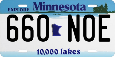 MN license plate 660NOE