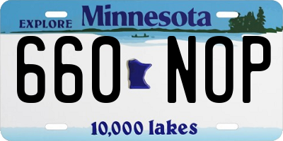MN license plate 660NOP