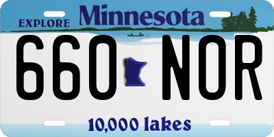 MN license plate 660NOR
